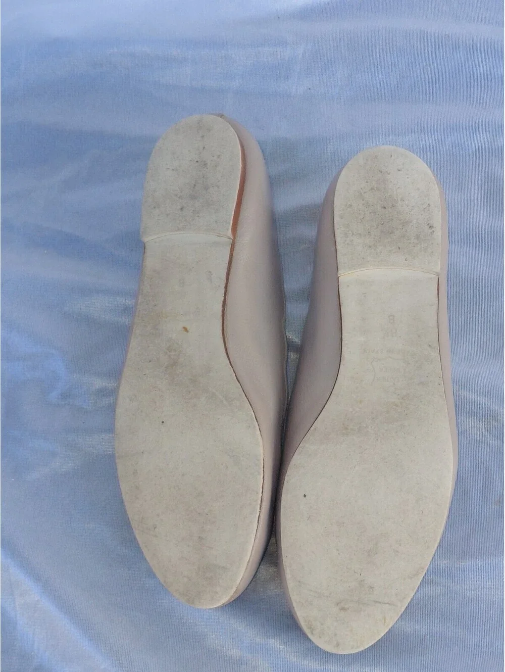 French Soles Leather Jigsaw Ballet Flat Round Toe Size 8